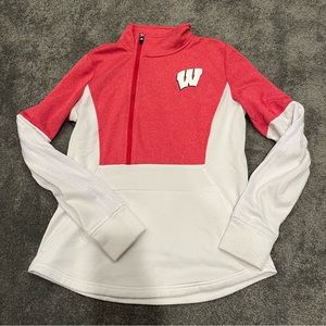 University of Wisconsin asymmetrical adidas quarter zip